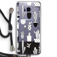 Cactusmotief: Samsung Galaxy S8 Plus Transparant Hoesje met koord