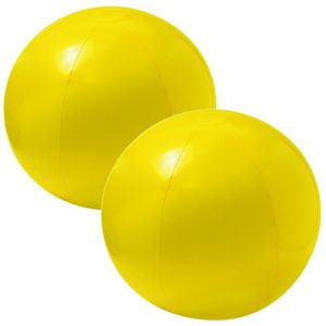 2x stuks opblaasbare strandballen extra groot plastic geel 40 cm - Strandballen