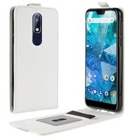 Nokia 7.1 Verticale Flip Case met Kaartsleuf - Wit