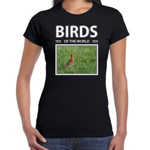 Gruttos t-shirt met dieren foto birds of the world zwart voor dames