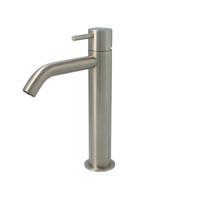 Hotbath Archie - Wastafelmengkraan - zonder Waste - Laag - Geborsteld Nikkel - Opbouw - Roestvrijstaal - V02