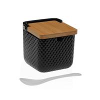 Suikerpot Versa Zwart Keramisch Bamboe Dolomite 8,3 x 8,3 x 8,3 cm