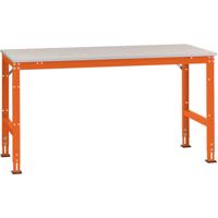 Manuflex AU6071.2001 Werk aanschuiftafel universele standaard met melamine schijf, bxdxh = 1500 x 1200 x 760-870 mm Rood-oranje (RAL 2001)