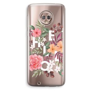 Hello in flowers: Motorola Moto G6 Transparant Hoesje