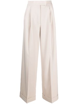 D.Exterior pantalon évasé à plis marqués - Tons neutres