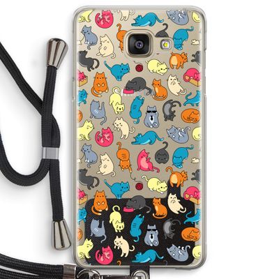 Kleurrijke katten: Samsung Galaxy A5 (2016) Transparant Hoesje met koord