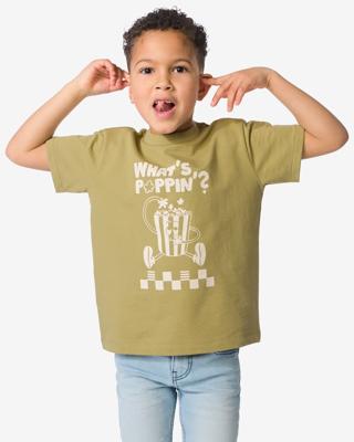 HEMA Kinder T-shirt popcorn olijf (olijf)