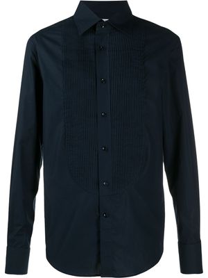 Brunello Cucinelli chemise à plastron contrastant - Bleu