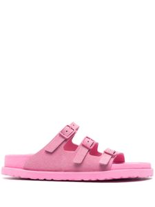 Birkenstock claquettes en daim à boucle - Rose