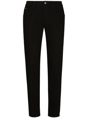 Dolce & Gabbana jean skinny à logo appliqué - Noir