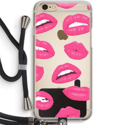 Bite my lip: iPhone 6 / 6S Transparant Hoesje met koord Bite my lip: iPhone 6 / 6S Transparant Hoesje met koord