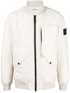 Stone Island Compass-badge padded bomber jacket - Blanc