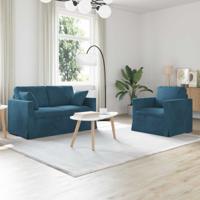 Bankstel 2 pcs Blauw 138 x 78 x 80 cm Fluweel