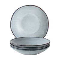 Dutch Rose Organic set 4 borden diep 23,5 cm blauw