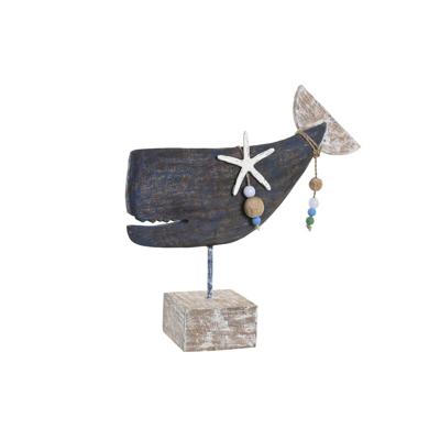 Decoratieve figuren DKD Home Decor Blauw Hars Mangohout (37 x 11 x 39 cm)