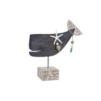 Decoratieve figuren DKD Home Decor Blauw Hars Mangohout (37 x 11 x 39 cm)