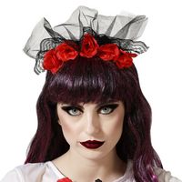 Halloween/horror verkleed diadeem/tiara/bloemenkrans - zombie/heks/lady - kunststof - dames/meisjes