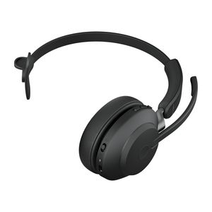 Jabra Evolve2 65 monaural On Ear headset Telefoon Bluetooth Mono Zwart Volumeregeling, Indicator voor batterijstatus, Microfoon uitschakelbaar (mute)