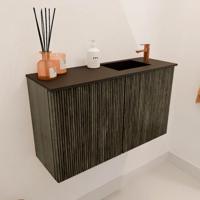 Toiletmeubel Mondiaz Joya | 70 cm | Meubelkleur Shadow | Faye wastafel Urban Rechts | 1 kraangat