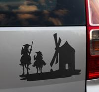 Quijote en sancho panza autosticker