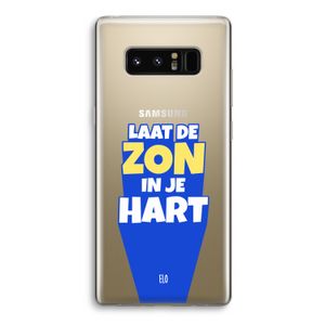Laat de zon in je hart: Samsung Galaxy Note 8 Transparant Hoesje