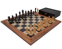De 1849 Reproductie Staunton Zwart en Palissander Luxe Schaakset