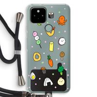 Happy bento friends: Pixel 5 Transparant Hoesje met koord