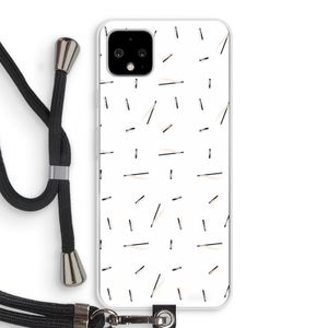 Hipster stripes: Pixel 4 XL Transparant Hoesje met koord