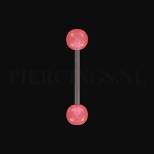 Tongpiercing glow in the dark roze