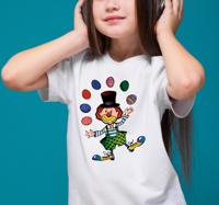 T-shirt kinderen jonglerende clown