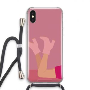 Pink boots: iPhone X Transparant Hoesje met koord
