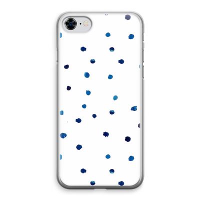 Blauwe stippen: iPhone 8 Transparant Hoesje