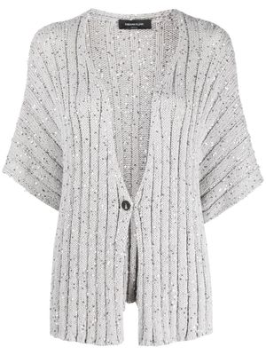 Fabiana Filippi cardigan nervuré à sequins - Argent