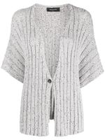 Fabiana Filippi cardigan nervuré à sequins - Argent