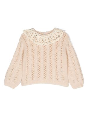 Louise Misha pull à col en crochet - Tons neutres