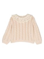 Louise Misha pull à col en crochet - Tons neutres Louise Misha pull à col en crochet - Tons neutres