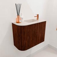 Toiletmeubel Mondiaz Joya Dlux | 51.6 cm | Meubelkleur Ruby | Faye wastafel Meli Wasbak Rechts | 1 kraangat