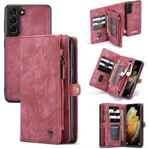 Caseme - vintage 2 in 1 portemonnee hoes - Samsung Galaxy S21 Plus - Rood