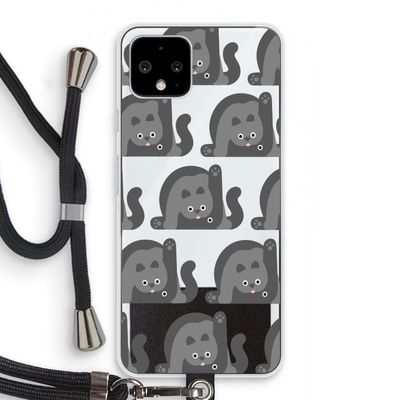 Cats: Pixel 4 Transparant Hoesje met koord