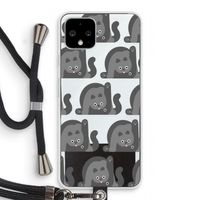 Cats: Pixel 4 Transparant Hoesje met koord