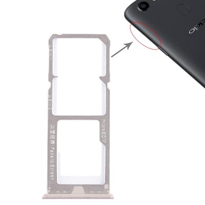 2 x SIM-kaart lade + micro SD-kaart lade voor OPPO A73/F5 (goud)