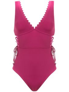 Amir Slama lace up detail swimsuit - Rose