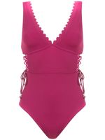 Amir Slama lace up detail swimsuit - Rose - thumbnail