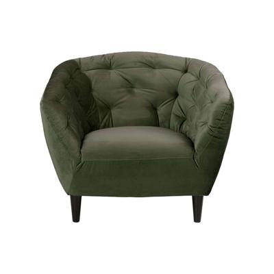 Leen Bakker - Fauteuil Thyrza - Fluweel - Velvet - Groen - 83x97x79 Cm