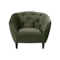 Leen Bakker - Fauteuil Thyrza - Fluweel - Velvet - Groen - 83x97x79 Cm