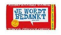 Chocolade Tony&apos;s Chocolonely reep 180gr melk "Bedankt"