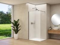 Inloopdouche Van Rijn Products ST01 90x200 cm 8 mm Satijnglas Incl. Beslag met Muurprofiel en Stabilisatiestang Geborsteld Gunmetal