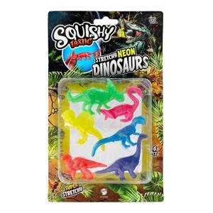 Squishy Tastic Super Stretch Neon Dino&apos;s, 6dlg.