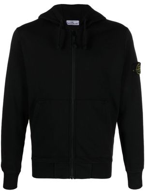 Stone Island hoodie en coton à patch - Noir
