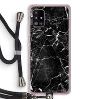 Zwart Marmer 2: Samsung Galaxy A51 5G Transparant Hoesje met koord
